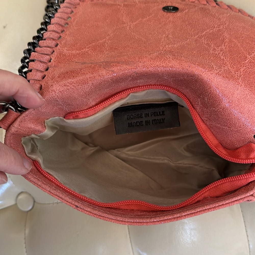 NEW Borse in Pelle genuine leather Chain-Trimmed Bag. - Picture 4 of 12